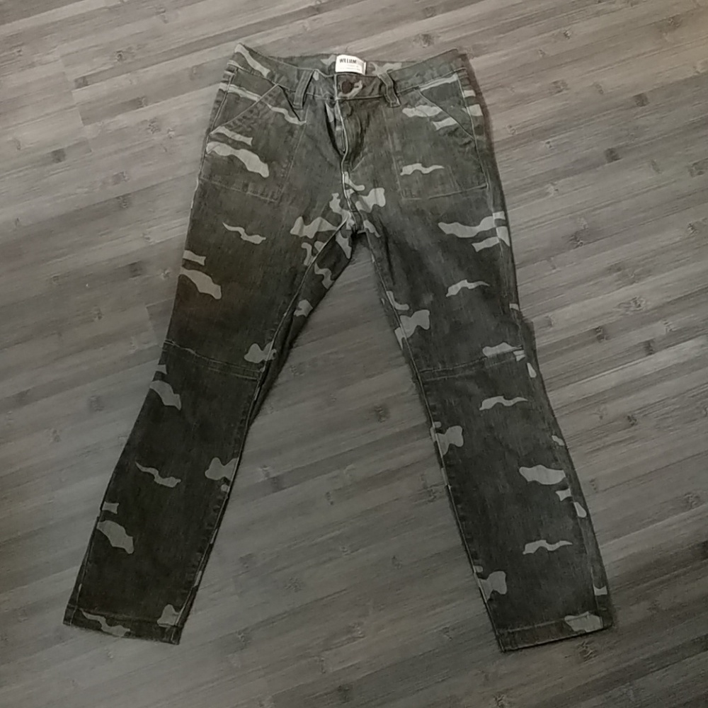 William Rast army green cropped jeans